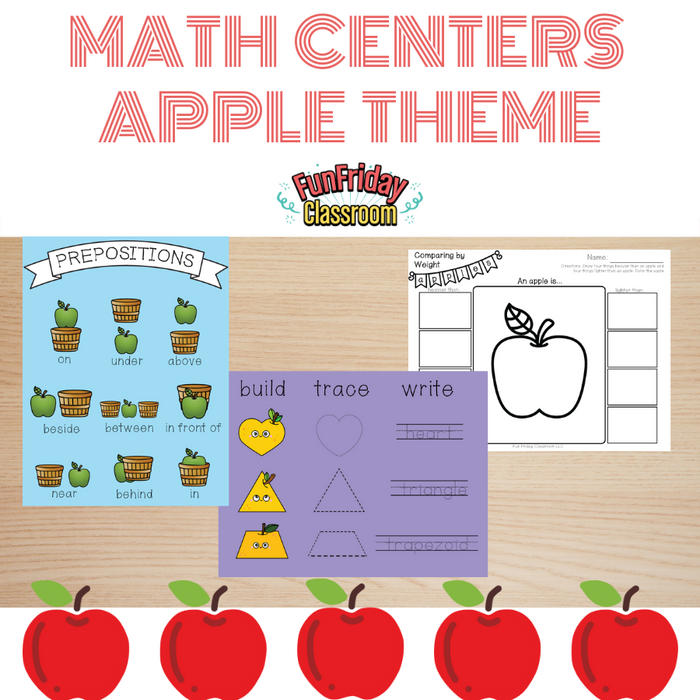 Apple Theme - Math Centers - Measurement and Geometry - Fun Friday Classroom