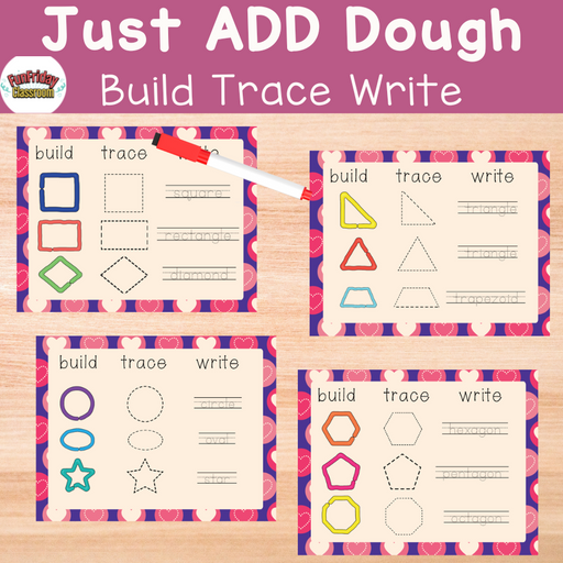 Build Trace Write Mats - Heart Themed - Fun Friday Classroom