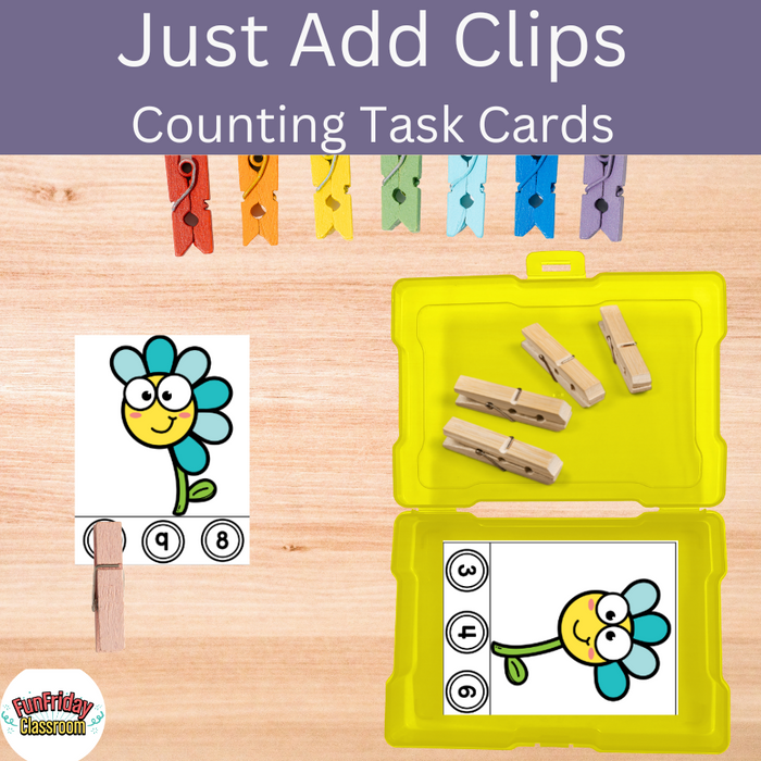 Counting Task Cards - Flowers - Kindergarten Crate