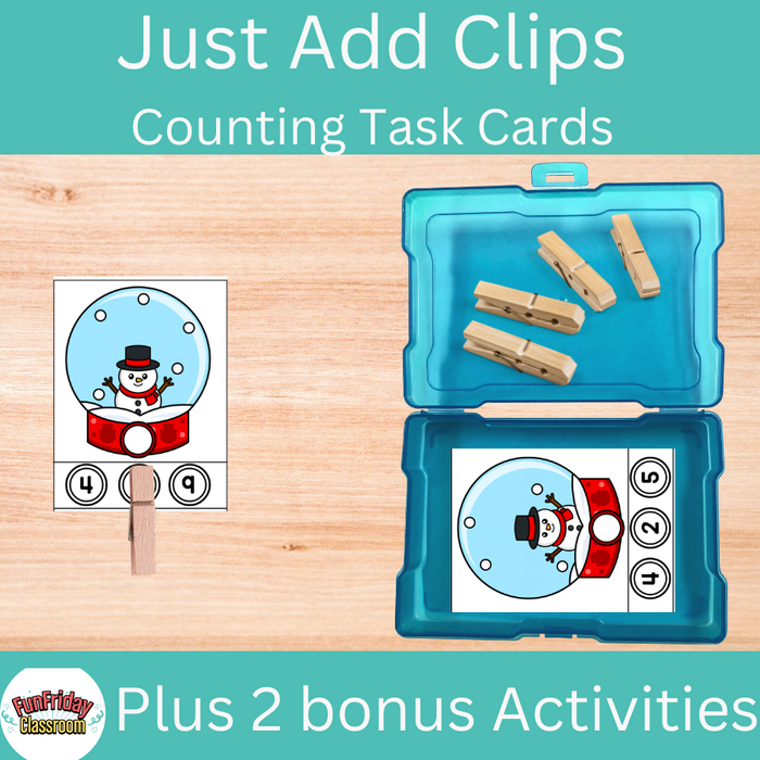 Snow Globe Counting Task Cards - Fun Friday Classroom