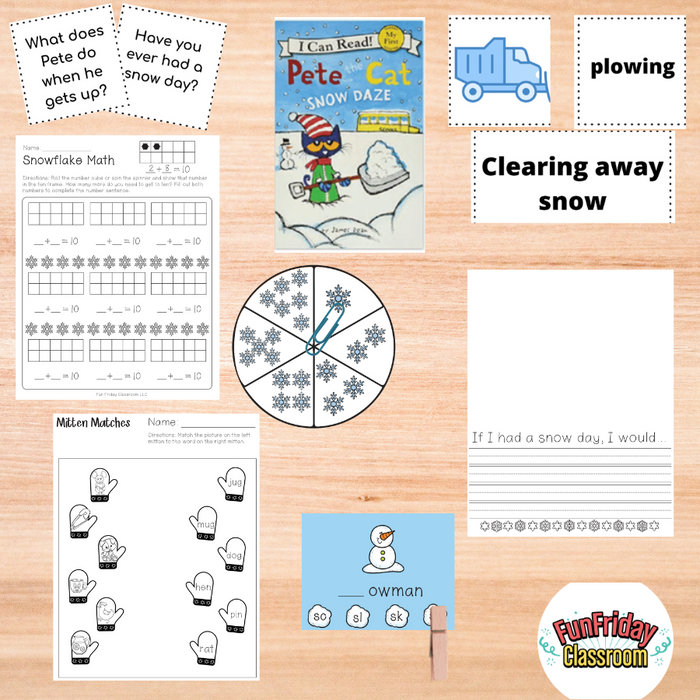 Pete the Cat Snow Daze - Begin with Books - Fun Friday Classroom