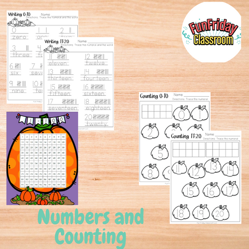 Pumpkin Theme - Math Centers - Numbers and Counting - Fun Friday Classroom
