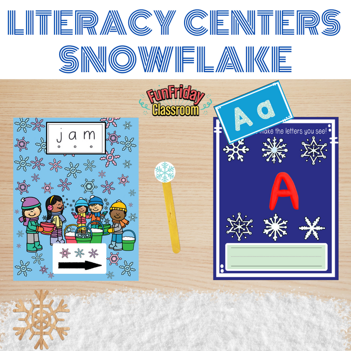 Snowflake Theme - Literacy Centers Bundle - Fun Friday Classroom