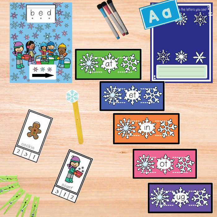 Snowflake Theme - Literacy Centers Bundle - Fun Friday Classroom