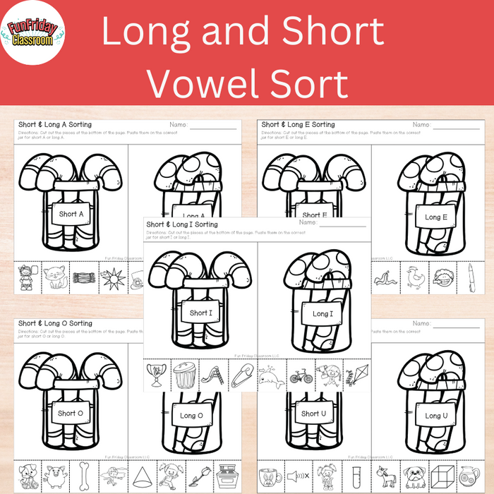 Candy Cane Vowel Sort - Fun Friday Classroom