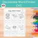 Decodable Word Finder - CVC - Fun Friday Classroom