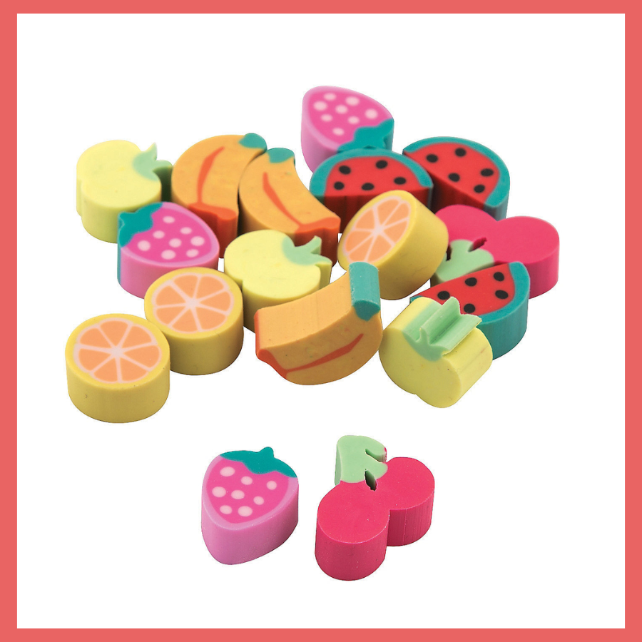 Mini Fruit Erasers