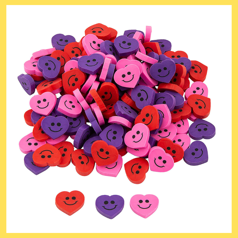Mini Heart Erasers