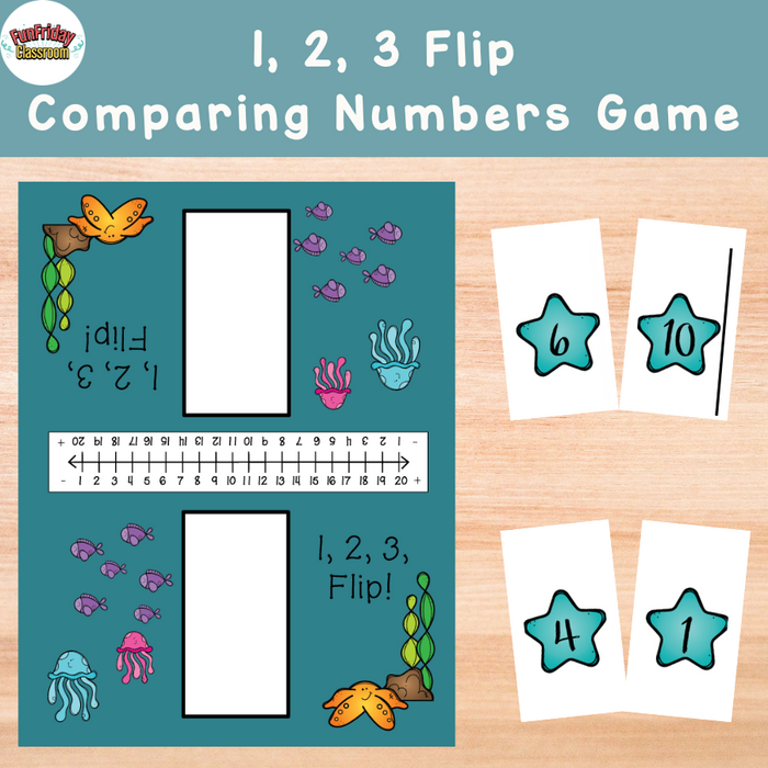 1, 2, 3 Flip Ocean Comparing Numbers Game