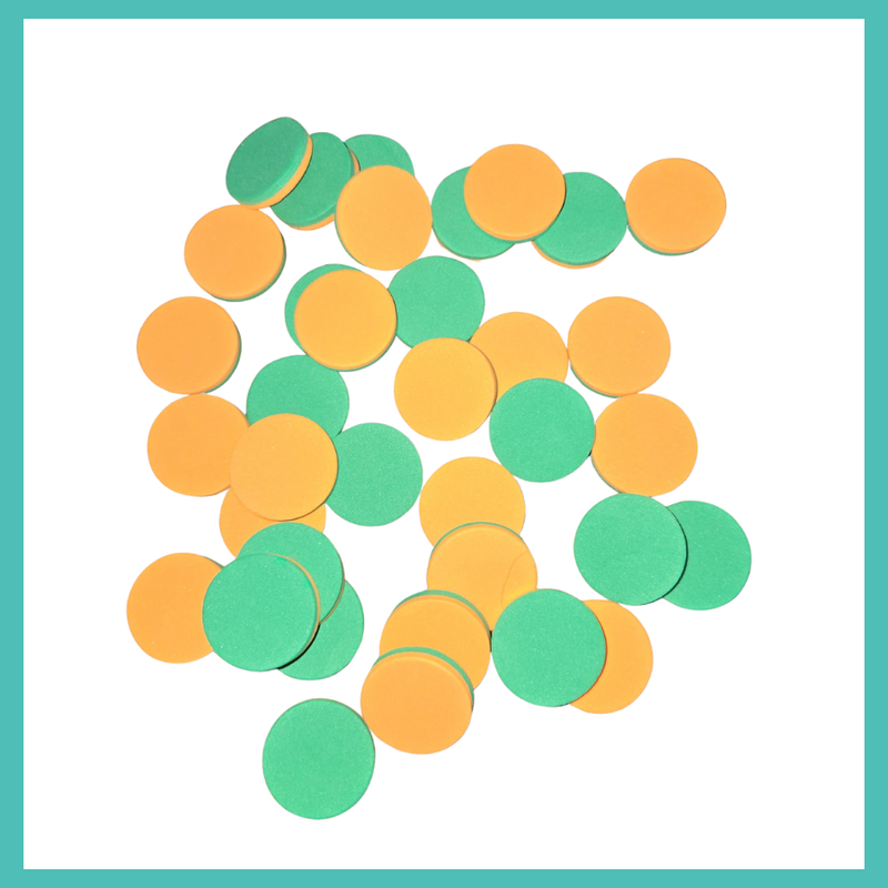 Orange and Green Foam Counters - Kindergarten Crate