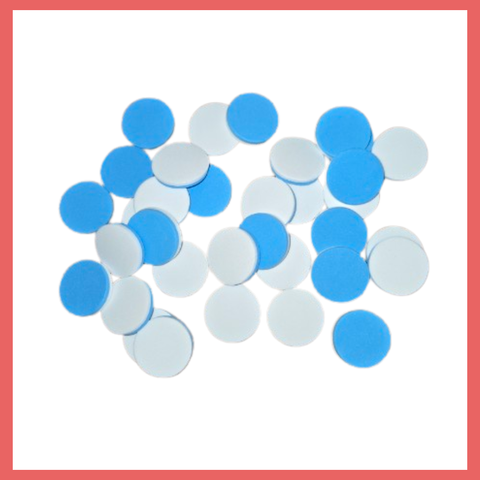 Blue and White Foam Counters