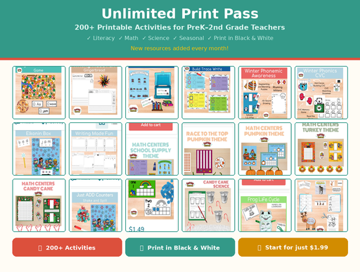Unlimited Print Pass - Kindergarten Crate