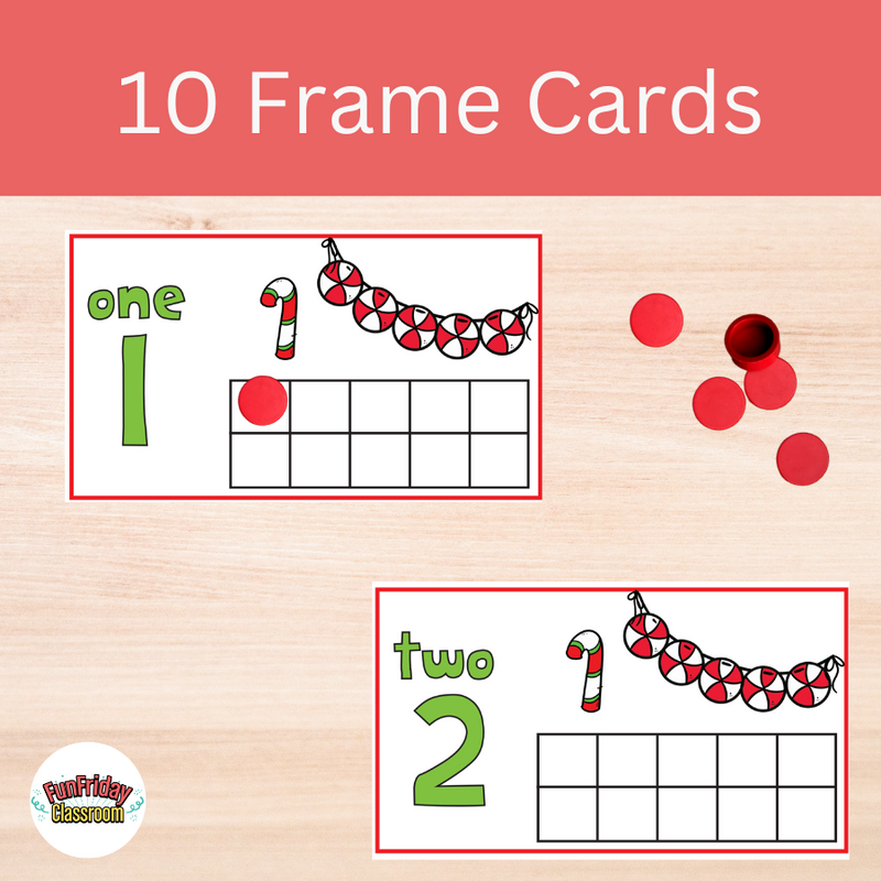 Candy Cane Theme - 10 Frames - Fun Friday Classroom