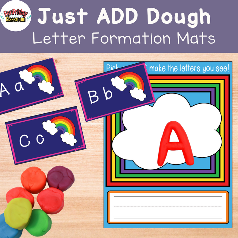 Letter Formation Mat - Rainbow Theme - Kindergarten Crate