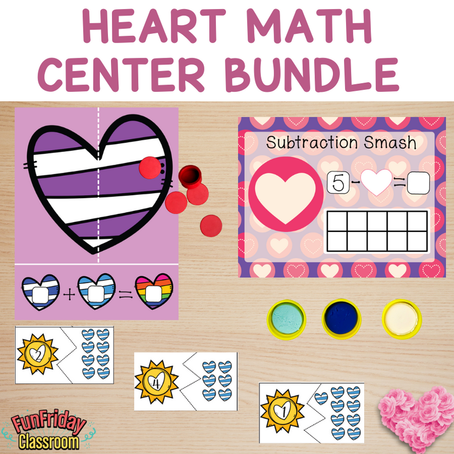 Addition Subtraction Center Bundle Heart Themed Kindergarten Crate addition-subtraction-center-bundle-heart-themed-kindergarten-crate