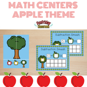 Apple Theme - Math Centers - Addition and Subtraction - Fun Friday Classroom