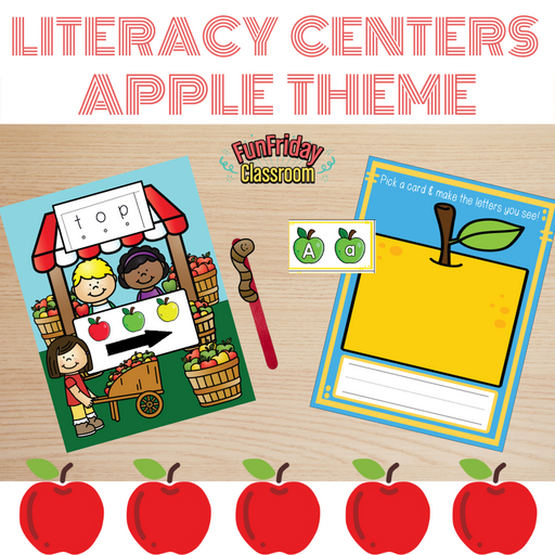 Apple Theme - Literacy Centers - Fun Friday Classroom