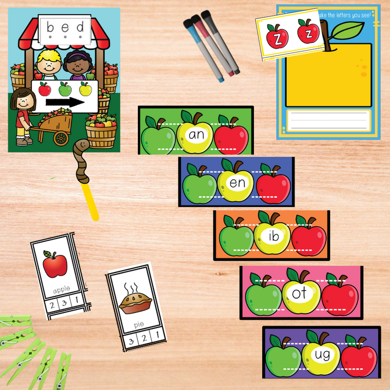 Apple Theme - Literacy Centers - Fun Friday Classroom
