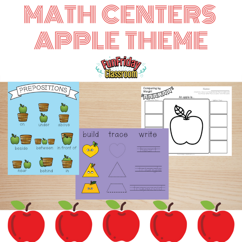Apple Theme - Math Centers - Measurement and Geometry - Fun Friday Classroom