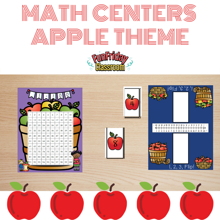 Apple Theme - Math Centers - Numbers and Counting - Fun Friday Classroom