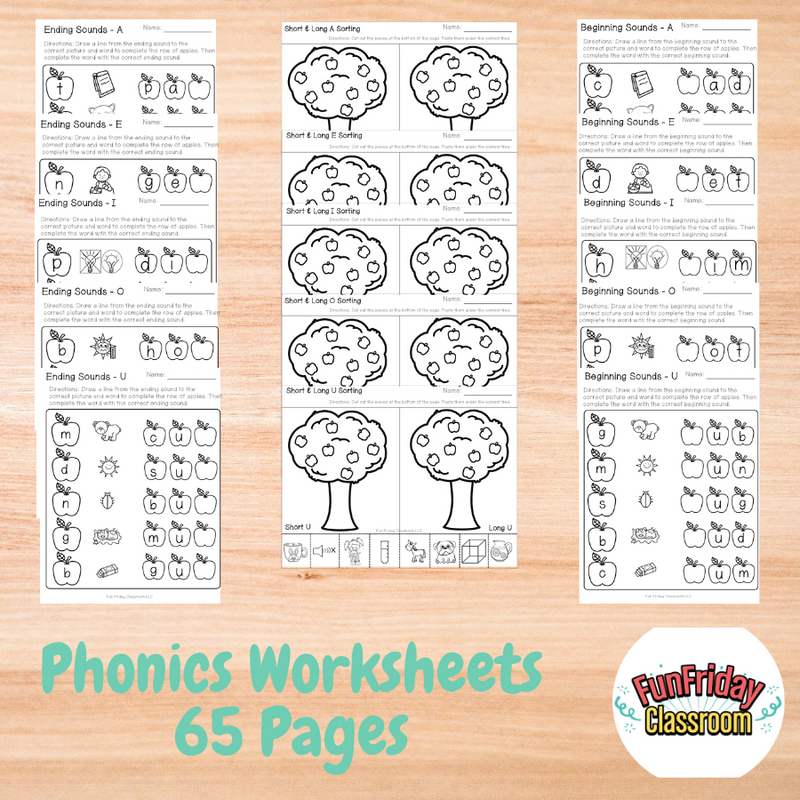 Apple Theme - Literacy Centers - Fun Friday Classroom