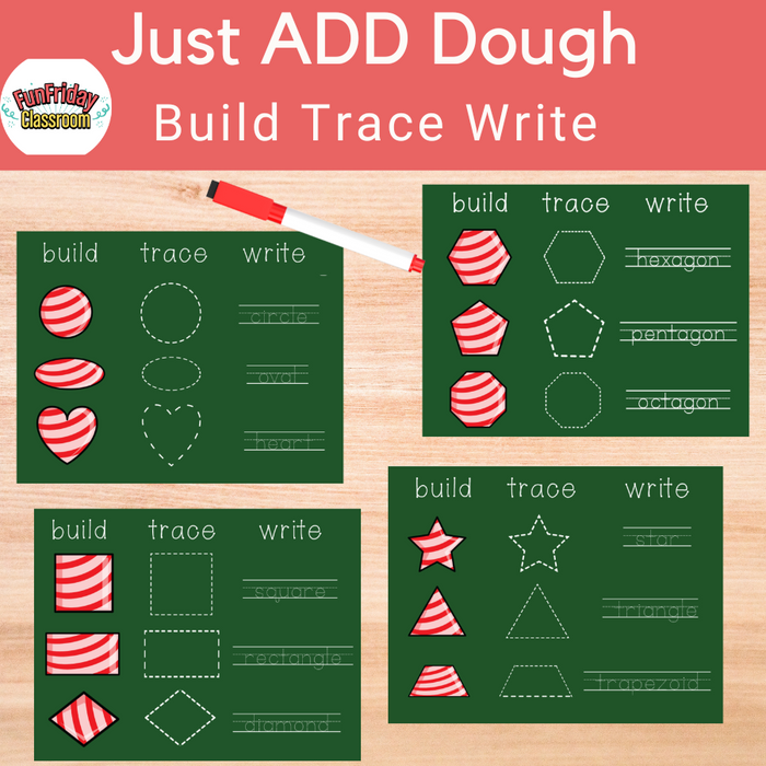 Candy Cane Theme - Build Trace Write - Fun Friday Classroom