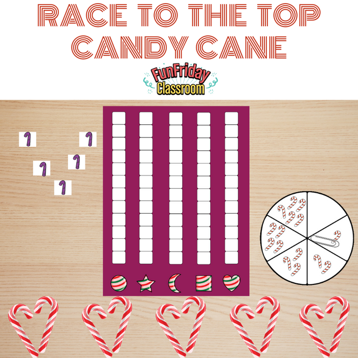 Candy Cane Race to the Top Game - Fun Friday Classroom
