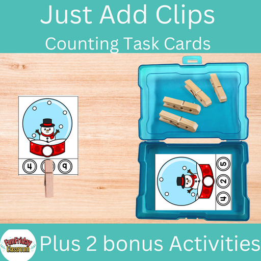 Snow Globe Counting Task Cards - Fun Friday Classroom