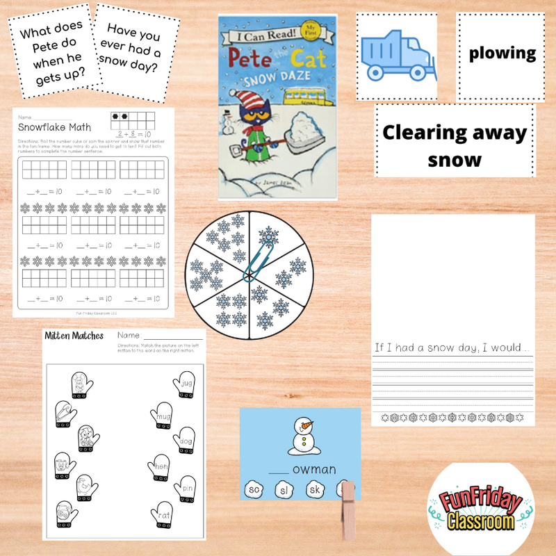 Pete the Cat Snow Daze - Begin with Books - Fun Friday Classroom