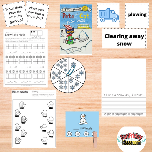 Pete the Cat Snow Daze - Begin with Books - Fun Friday Classroom