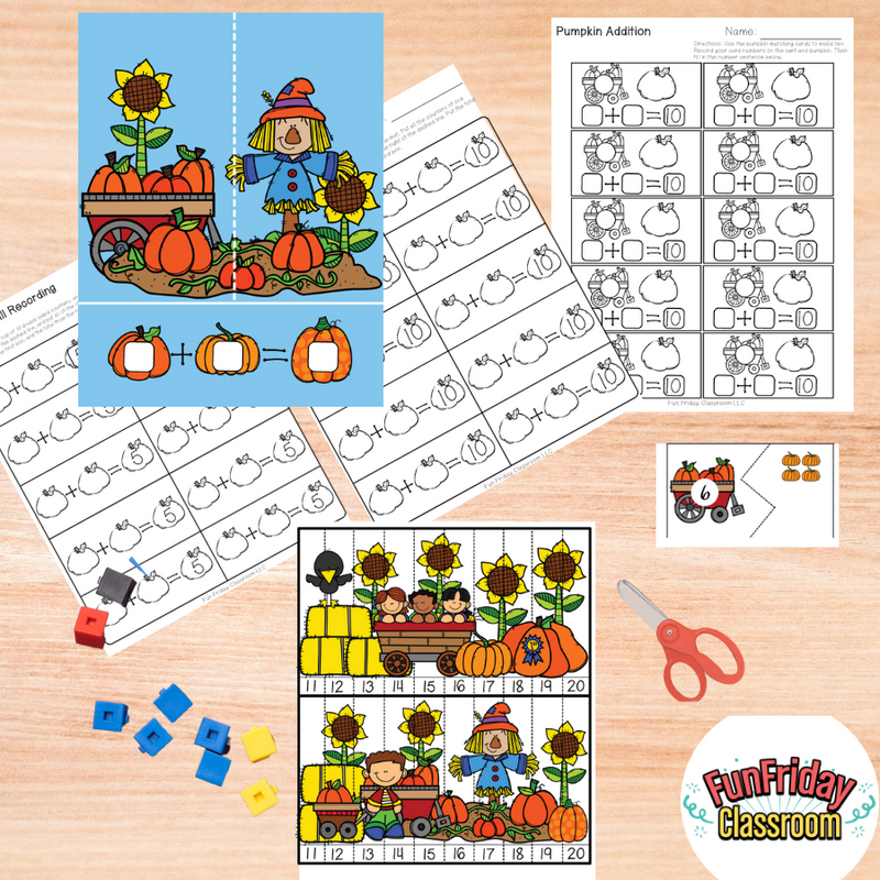 Pumpkin Theme - Math Centers - Addition and Subtraction - Fun Friday Classroom