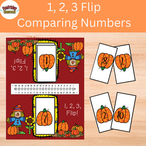 1, 2, 3 Flip Pumpkin Comparing Numbers Game - Fun Friday Classroom