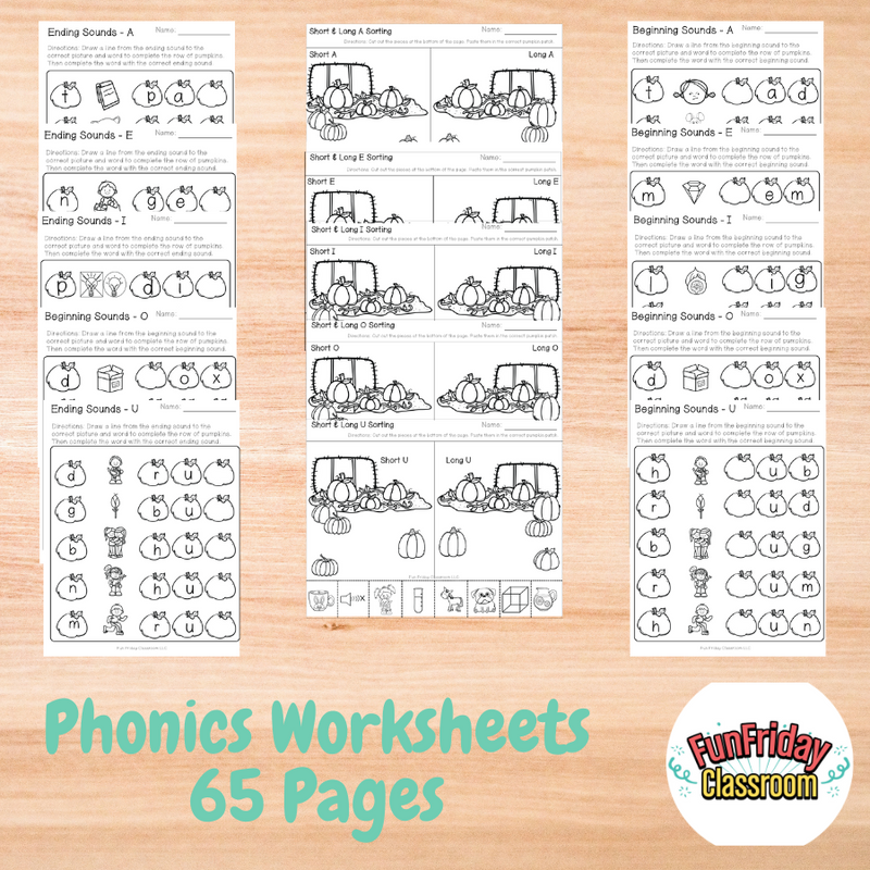 Pumpkin Theme - Literacy Centers - Fun Friday Classroom