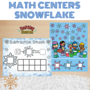 Snowflake Theme - Math Centers - Addition and Subtraction Bundle - Fun Friday Classroom