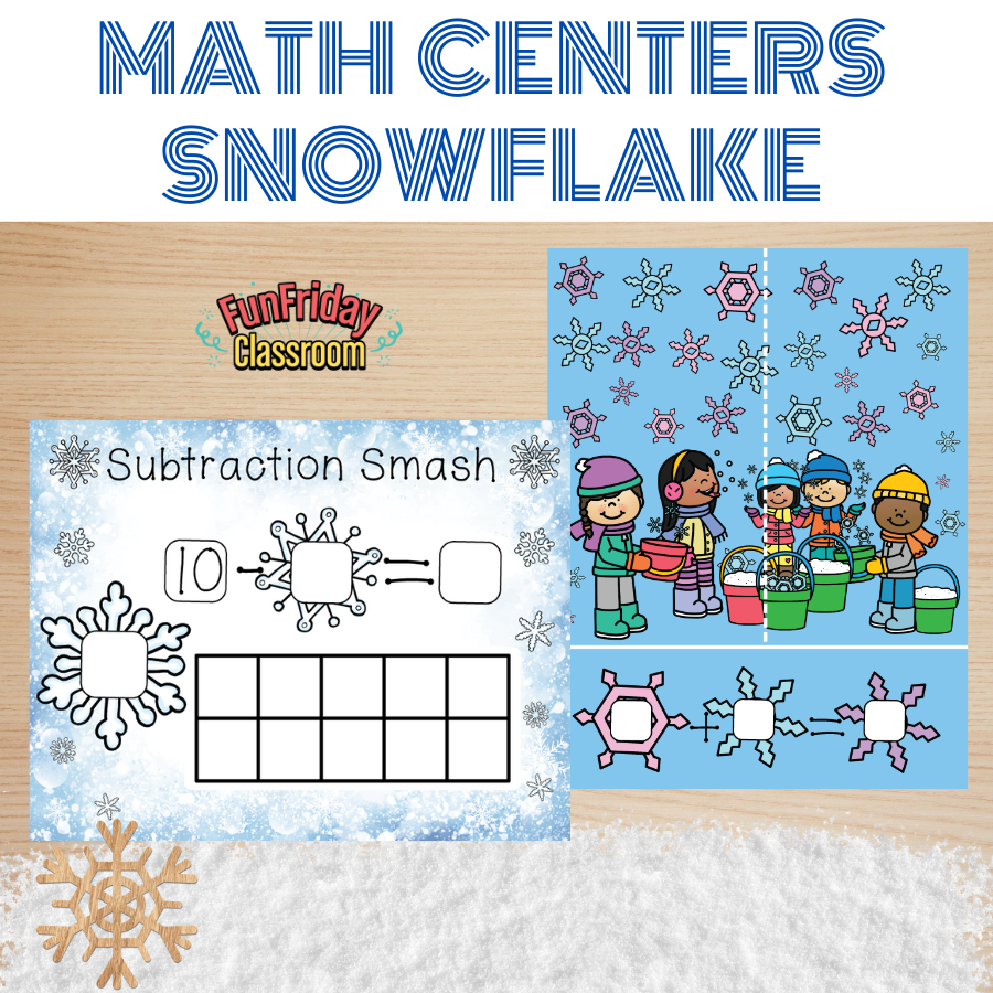 Addition / Subtraction Center Bundle - Snow Theme — Kindergarten Crate