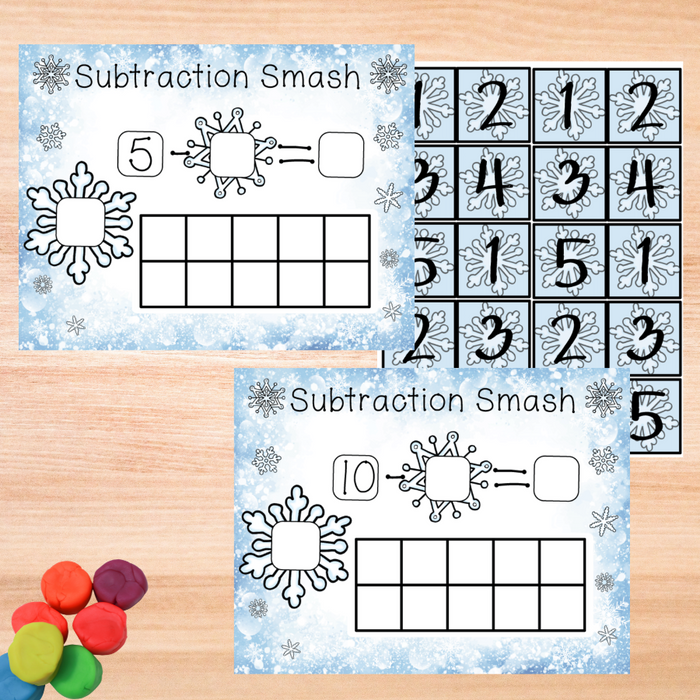Snowflake Theme - Math Centers - Addition and Subtraction Bundle - Fun Friday Classroom