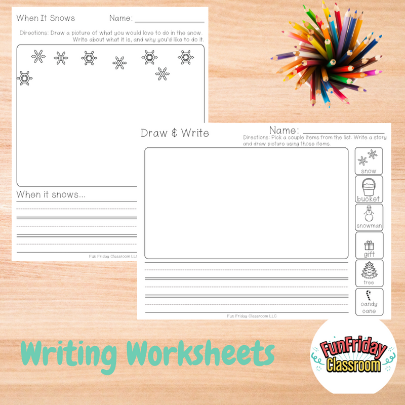 Snowflake Theme - Literacy Centers Bundle - Fun Friday Classroom