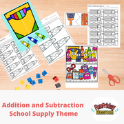 School Supply Theme - Math Centers - Addition and Subtraction - Fun Friday Classroom