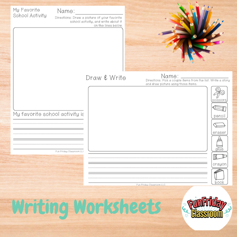 School Supply Theme - Literacy Centers - Fun Friday Classroom