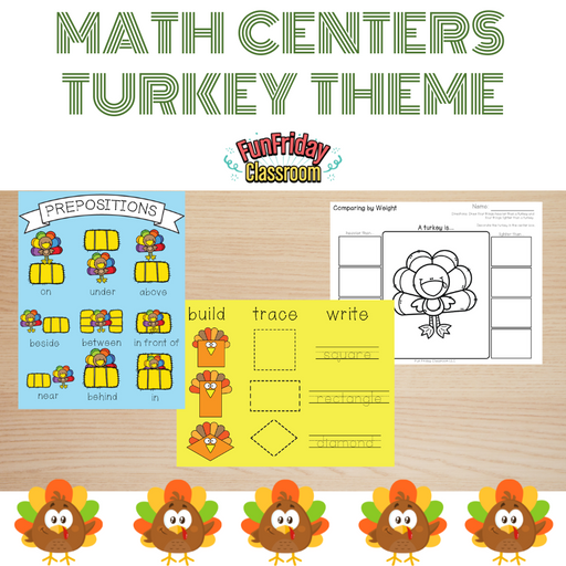 Turkey Theme - Math Centers - Measurement and Geometry - Fun Friday Classroom