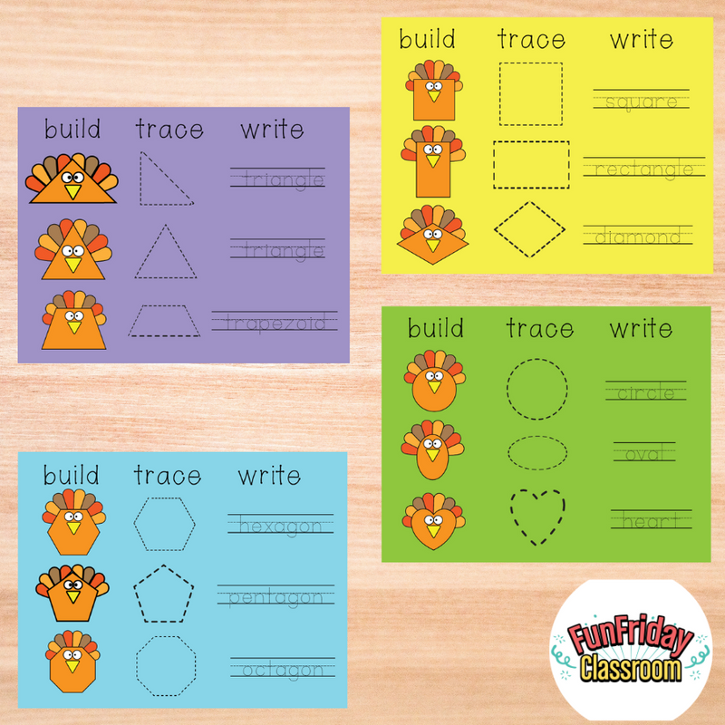 Turkey Theme - Math Centers - Measurement and Geometry - Fun Friday Classroom