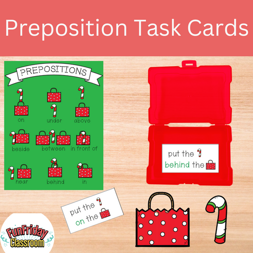Candy Cane Theme - Preposition Task Cards - Fun Friday Classroom