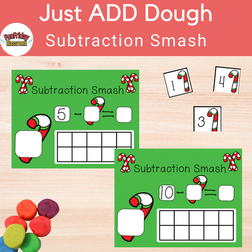 Candy Cane Theme - Subtraction Smash - Fun Friday Classroom