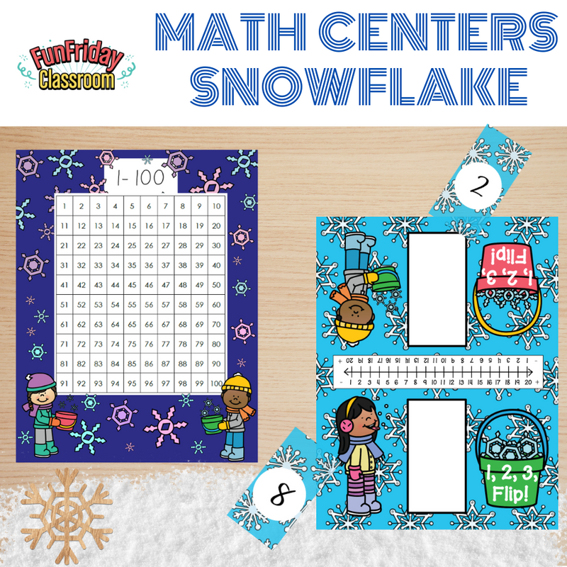 Snowflake Theme - Math Centers - Numbers and Counting Bundle - Fun Friday Classroom